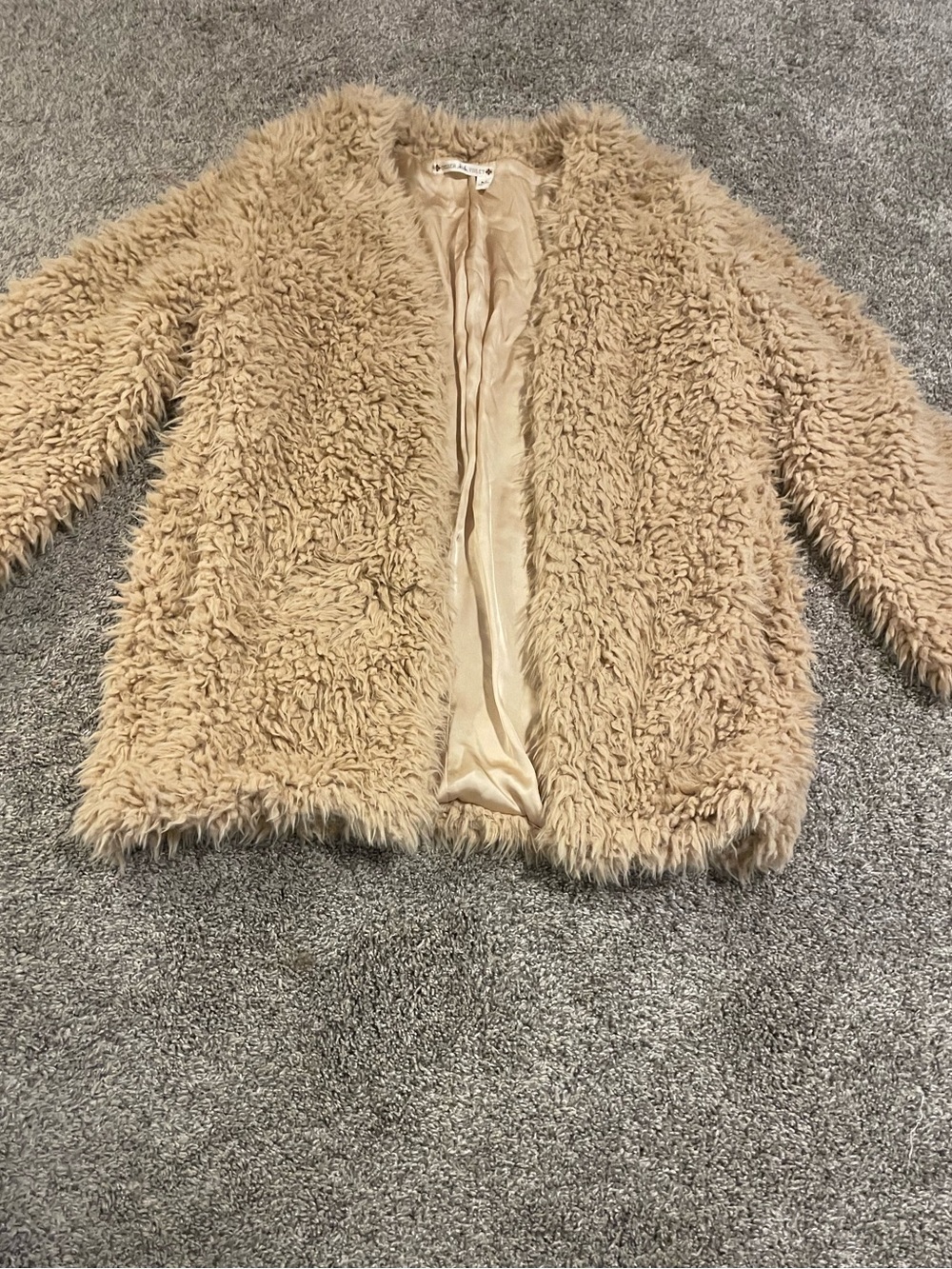 Chelsea & violet Beige Faux fur teddy Shearling Jacket